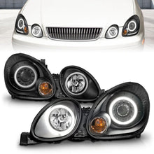 Load image into Gallery viewer, ANZO 1998-2005 Lexus Gs300 Projector Headlights w/ Halo Black - Back View