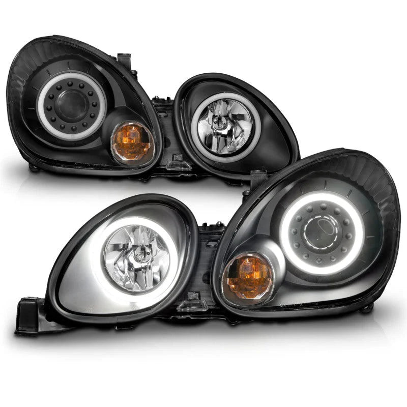 ANZO 1998-2005 Lexus Gs300 Projector Headlights w/ Halo Black - Additional View 6
