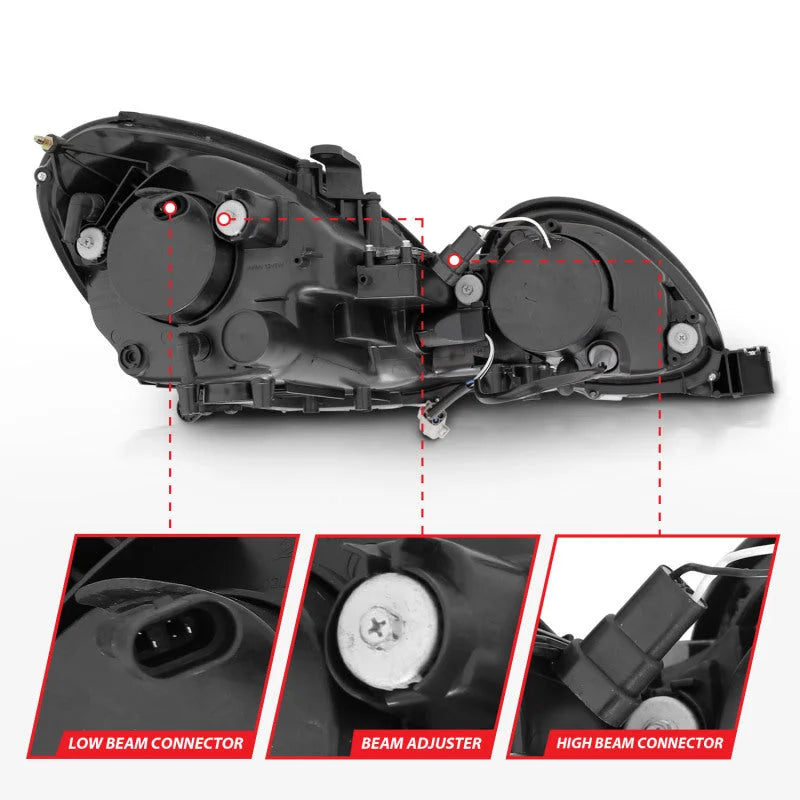 ANZO 1998-2005 Lexus Gs300 Projector Headlights w/ Halo Black - Additional View 7