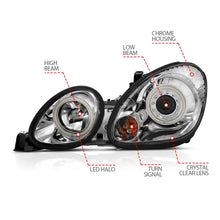 Load image into Gallery viewer, ANZO 1998-2005 Lexus Gs300 Projector Headlights w/ Halo Chrome - Additional View 9