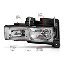Load image into Gallery viewer, ANZO 1999-2000 Cadillac Escalade Crystal Headlights - Back View