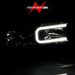 Load image into Gallery viewer, ANZO 1999-2000 Cadillac Escalade Crystal Headlights Light Bar Black Housing (Pair) - Installation View