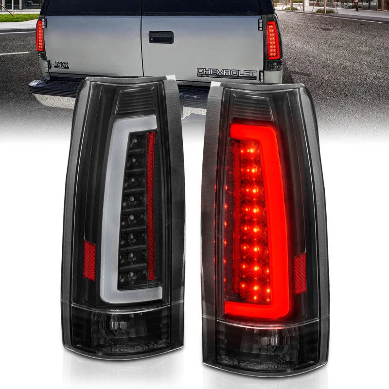 ANZO 1999-2000 Cadillac Escalade LED Taillights Black Housing Clear Lens Pair - Main Product View