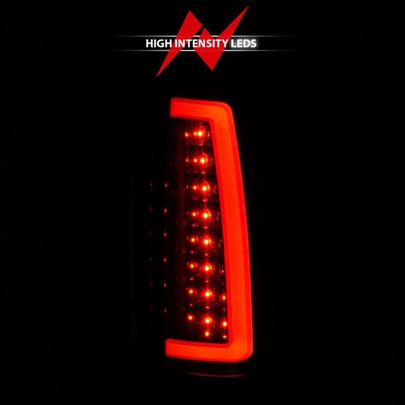 ANZO 1999-2000 Cadillac Escalade LED Taillights Black Housing Clear Lens Pair - Back View
