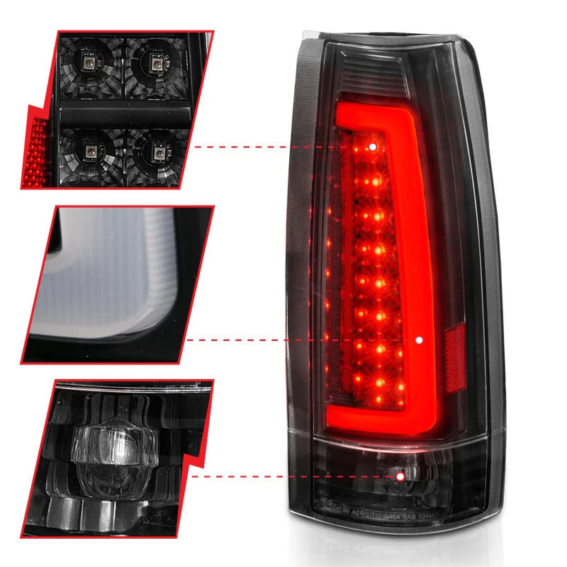 ANZO 1999-2000 Cadillac Escalade LED Taillights Black Housing Clear Lens Pair - Additional View 7