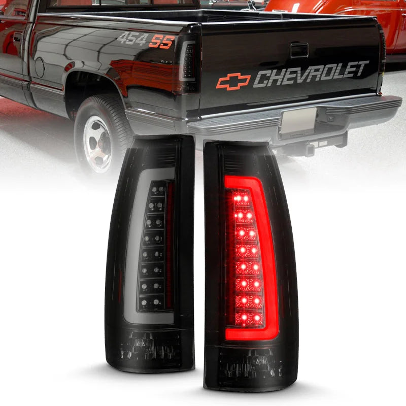 ANZO 1999-2000 Cadillac Escalade LED Taillights Black Housing Smoke Lens Pair - Main Product View