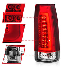 Load image into Gallery viewer, ANZO 1999-2000 Cadillac Escalade LED Taillights Chrome Housing Red/Clear Lens Pair - Back View