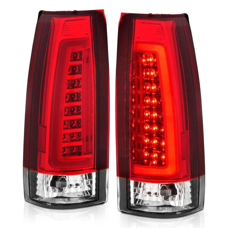 ANZO 1999-2000 Cadillac Escalade LED Taillights Chrome Housing Red/Clear Lens Pair - Additional View 5
