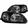 Load image into Gallery viewer, ANZO 1999-2000 Honda Civic Crystal Headlights Black - Main Product View