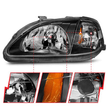 Load image into Gallery viewer, ANZO 1999-2000 Honda Civic Crystal Headlights Black - Side View