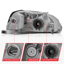 Load image into Gallery viewer, ANZO 1999-2000 Honda Civic Crystal Headlights Black - Installation View