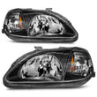 Load image into Gallery viewer, ANZO 1999-2000 Honda Civic Crystal Headlights Black - Additional View 5