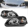 Load image into Gallery viewer, ANZO 1999-2000 Honda Civic Crystal Headlights Black - Additional View 7