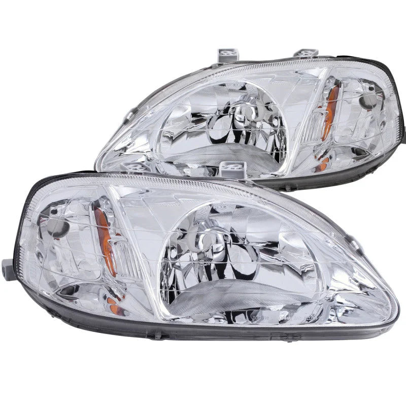 ANZO 1999-2000 Honda Civic Crystal Headlights Chrome - Main Product View