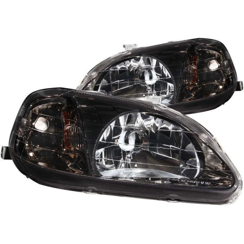 ANZO 1999-2000 Honda Civic Crystal Headlights Gun-Metal Gray - Main Product View