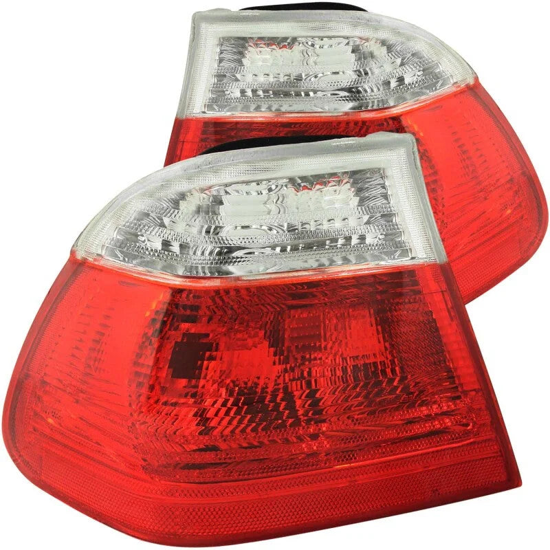 ANZO 1999-2001 BMW 3 Series E46 Taillights Red/Clear - Main Product View