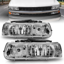 Load image into Gallery viewer, ANZO 1999-2002 Chevrolet Silverado 1500 Crystal Headlights Chrome - Main Product View