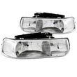 Load image into Gallery viewer, ANZO 1999-2002 Chevrolet Silverado 1500 Crystal Headlights Chrome - Side View