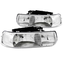 Load image into Gallery viewer, ANZO 1999-2002 Chevrolet Silverado 1500 Crystal Headlights Chrome - Side View