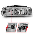 Load image into Gallery viewer, ANZO 1999-2002 Chevrolet Silverado 1500 Crystal Headlights Chrome - Back View