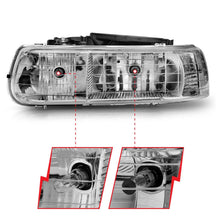 Load image into Gallery viewer, ANZO 1999-2002 Chevrolet Silverado 1500 Crystal Headlights Chrome - Back View