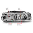 Load image into Gallery viewer, ANZO 1999-2002 Chevrolet Silverado 1500 Crystal Headlights Chrome - Installation View