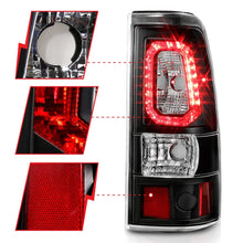 Load image into Gallery viewer, ANZO 1999-2002 Chevy Silverado 1500 LED Taillights Plank Style Black w/Clear Lens - Installation View