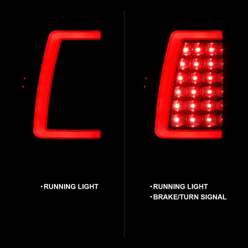 ANZO 1999-2002 Chevy Silverado 1500 LED Taillights Plank Style Black w/Smoke Lens - Installation View