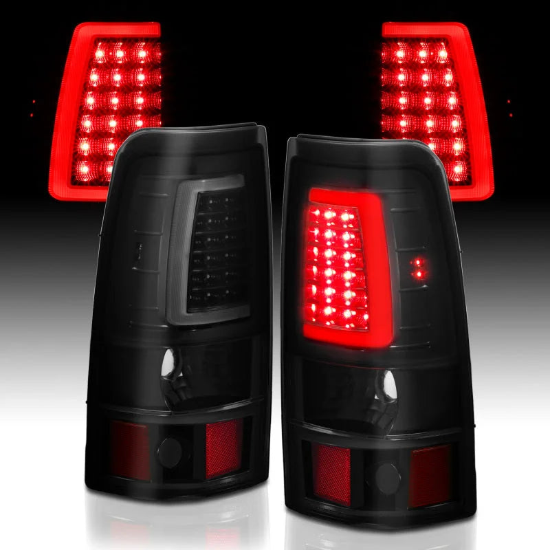 ANZO 1999-2002 Chevy Silverado 1500 LED Taillights Plank Style Black w/Smoke Lens - Additional View 5