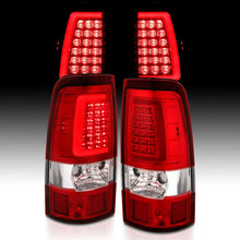 Load image into Gallery viewer, ANZO 1999-2002 Chevy Silverado 1500 LED Taillights Plank Style Chrome With Red/Clear Lens - Side View