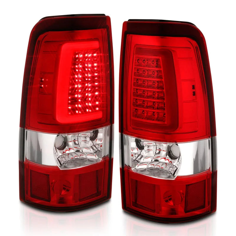 ANZO 1999-2002 Chevy Silverado 1500 LED Taillights Plank Style Chrome With Red/Clear Lens - Additional View 8