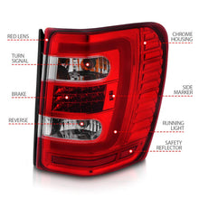 Load image into Gallery viewer, ANZO 1999-2004 Jeep Grand Cherokee LED Tail Lights w/ Light Bar Chrome Housing Red/Clear Lens - Installation View