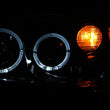 Load image into Gallery viewer, ANZO 1999-2005 Volkswagen Jetta Projector Headlights w/ Halo Black (CCFL) - Side View