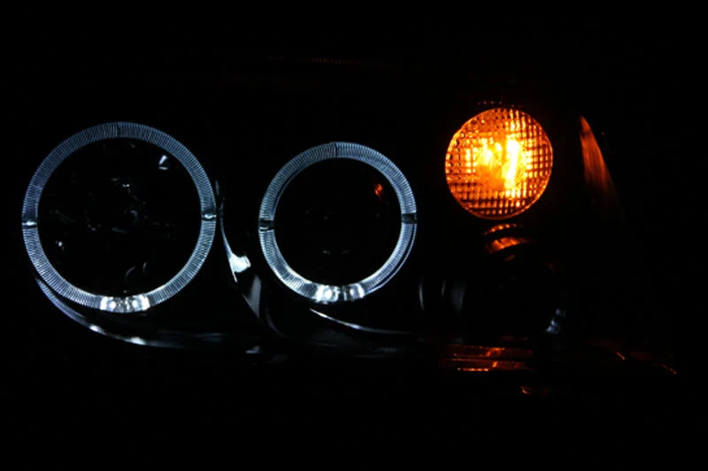 ANZO 1999-2005 Volkswagen Jetta Projector Headlights w/ Halo Black (CCFL) - Side View