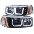 Load image into Gallery viewer, ANZO 1999-2006 Gmc Sierra 1500 Projector Headlights w/ U-Bar Black - Main Product View