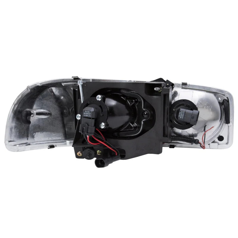 ANZO 1999-2006 Gmc Sierra 1500 Projector Headlights w/ U-Bar Black - Installation View