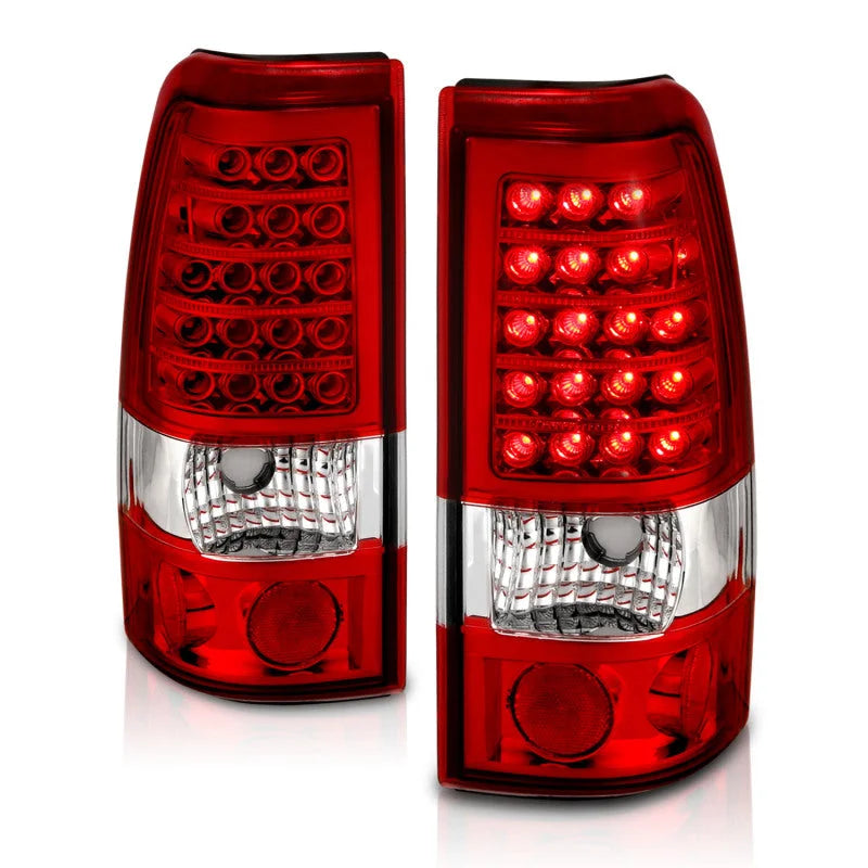 ANZO 1999-2007 Chevrolet Silverado 1500 LED Taillights Red/Clear - Side View