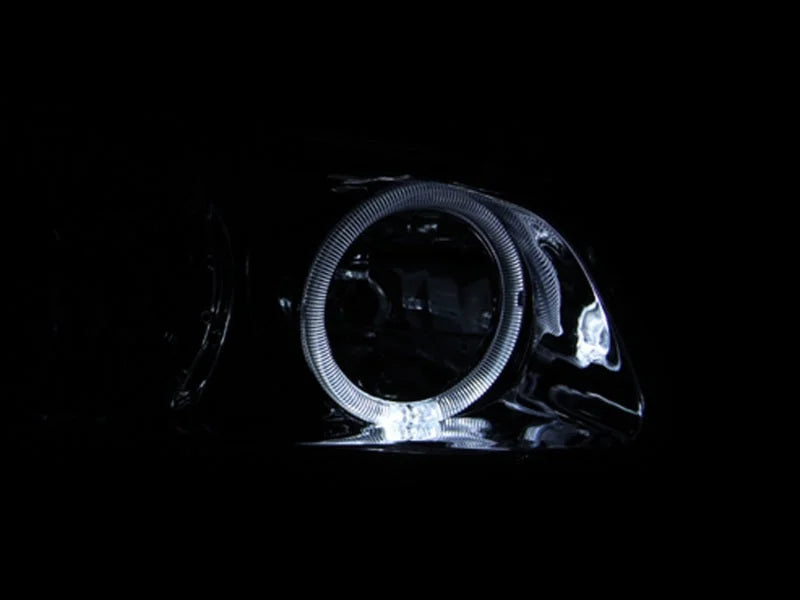 ANZO 2000-2001 Toyota Camry Crystal Headlights w/ Halo Black - Side View