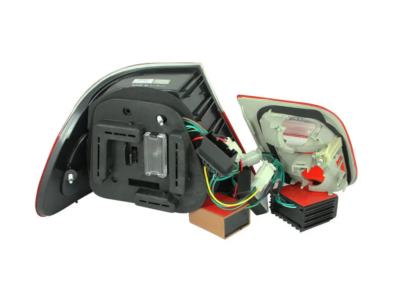 ANZO 2000-2003 BMW 3 Series E46 LED Taillights Red/Clear - Side View