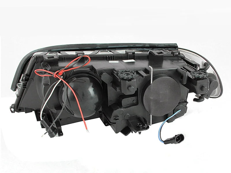 ANZO 2000-2003 BMW 3 Series E46 Projector Headlights w/ Halo Chrome - Detail View