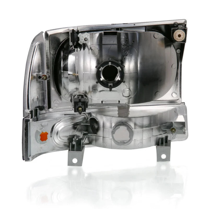 ANZO 2000-2004 Ford Excursion Crystal Headlight w/ Corner Light Black Amber (w/o Bulb) - Side View