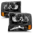 Load image into Gallery viewer, ANZO 2000-2004 Ford Excursion Crystal Headlights Black - Additional View 6