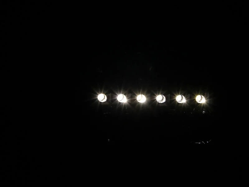 ANZO 2000-2004 Ford Excursion Crystal Headlights Black w/ LED 1pc - Back View