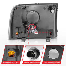Load image into Gallery viewer, ANZO 2000-2004 Ford Excursion Crystal Headlights Black w/ LED 1pc - Additional View 6