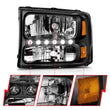 Load image into Gallery viewer, ANZO 2000-2004 Ford Excursion Crystal Headlights Black w/ LED 1pc - Additional View 9