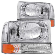 Load image into Gallery viewer, ANZO 2000-2004 Ford Excursion Crystal Headlights Chrome w/ Corner Lights 2pc - Main Product View