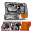 Load image into Gallery viewer, ANZO 2000-2004 Ford Excursion Crystal Headlights Chrome w/ Corner Lights 2pc - Installation View