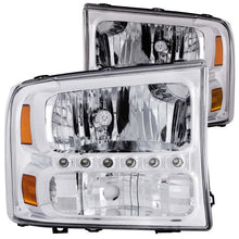 Load image into Gallery viewer, ANZO 2000-2004 Ford Excursion Crystal Headlights Chrome w/ LED 1pc - Main Product View