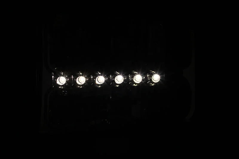 ANZO 2000-2004 Ford Excursion Crystal Headlights Chrome w/ LED 1pc - Back View