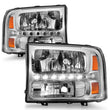 Load image into Gallery viewer, ANZO 2000-2004 Ford Excursion Crystal Headlights Chrome w/ LED 1pc - Additional View 5